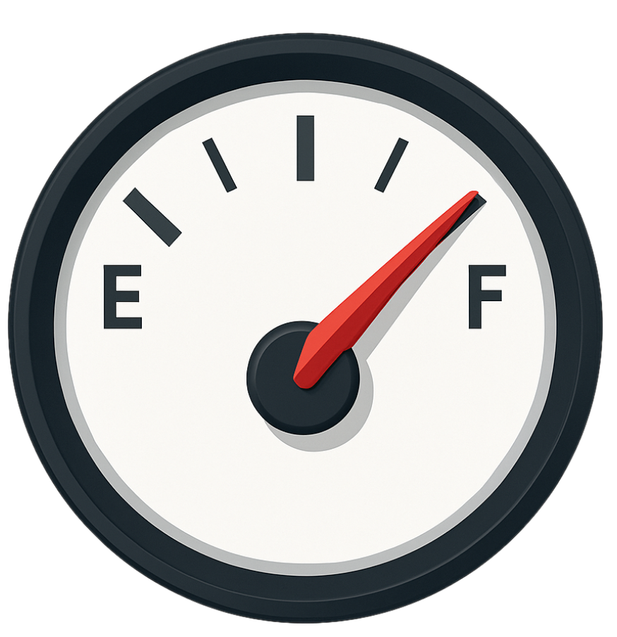 A full fuel gauge