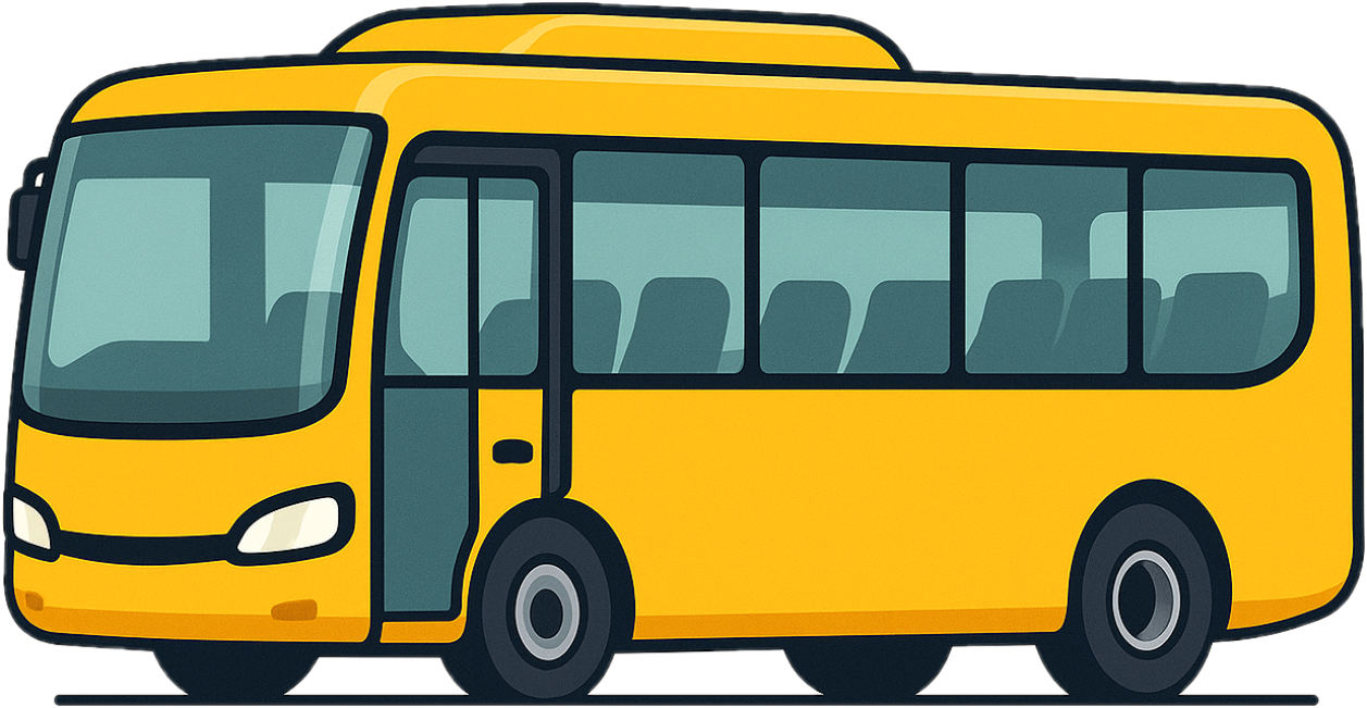 Yellow bus driving
